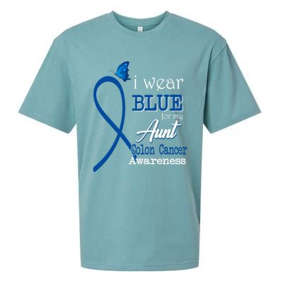 Ribbon I Wear Blue Unt Colon Cancer Awareness Gift Sueded Cloud Jersey T-Shirt