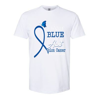 Ribbon I Wear Blue Unt Colon Cancer Awareness Gift Softstyle CVC T-Shirt