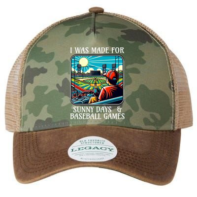 Retro I Was Made Sunny Days And Baseball Games Summer Funny Gift Legacy Tie Dye Trucker Hat