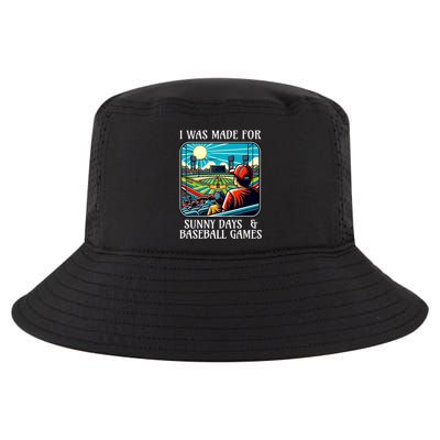Retro I Was Made Sunny Days And Baseball Games Summer Funny Gift Cool Comfort Performance Bucket Hat