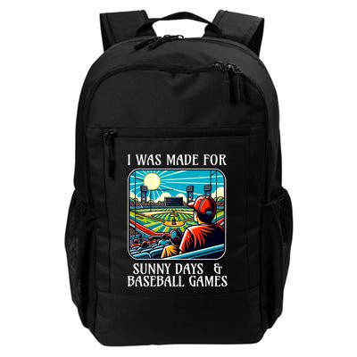 Retro I Was Made Sunny Days And Baseball Games Summer Funny Gift Backpack