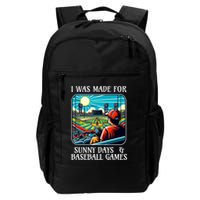 Retro I Was Made Sunny Days And Baseball Games Summer Funny Gift Backpack