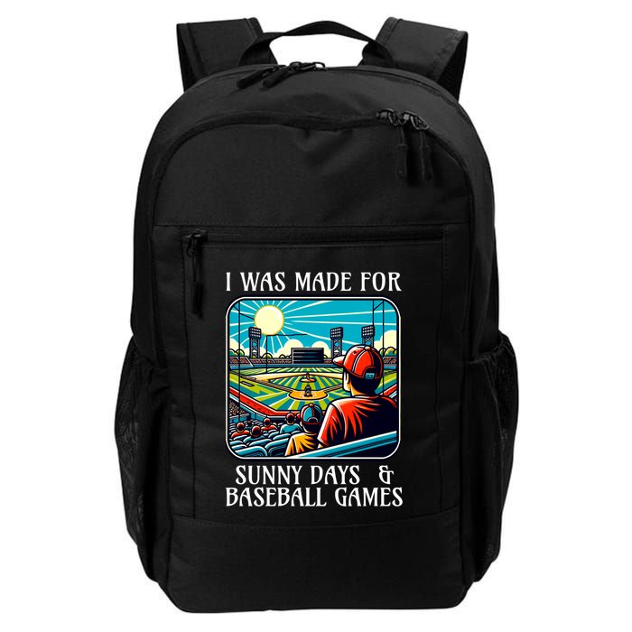 Retro I Was Made Sunny Days And Baseball Games Summer Funny Gift Backpack