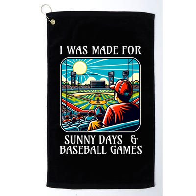 Retro I Was Made Sunny Days And Baseball Games Summer Funny Gift Golf Towel