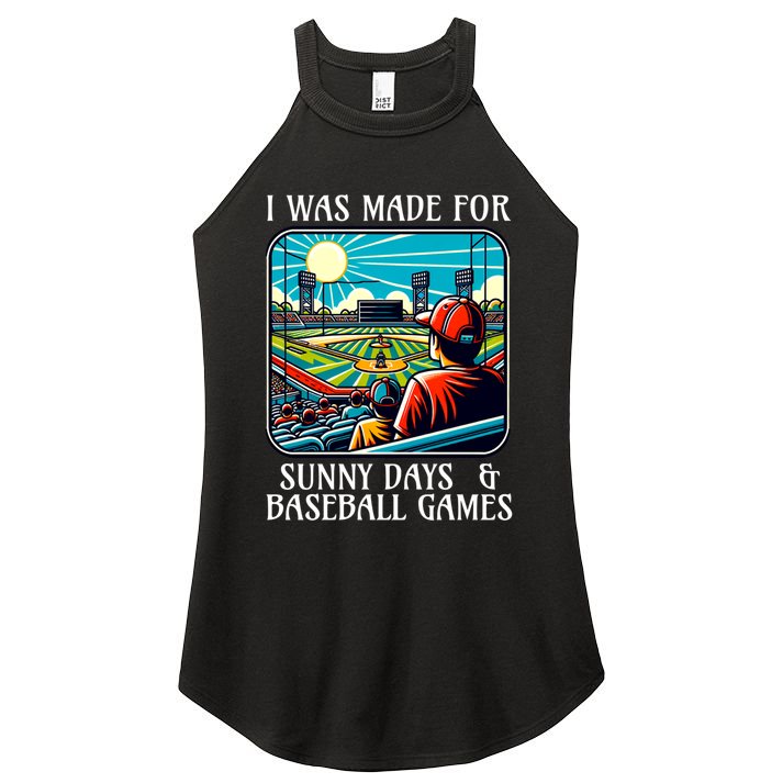Retro I Was Made Sunny Days And Baseball Games Summer Funny Gift Women's Perfect Tri Rocker Tank