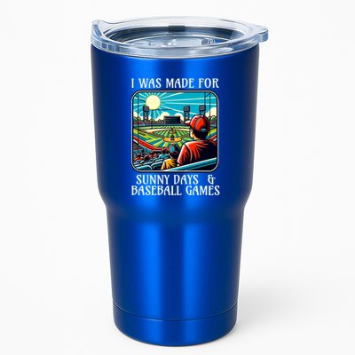 Retro I Was Made Sunny Days And Baseball Games Summer Funny Gift Tumbler
