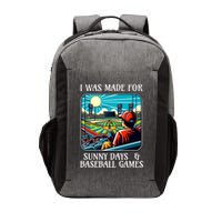Retro I Was Made Sunny Days And Baseball Games Summer Funny Gift Vector Backpack