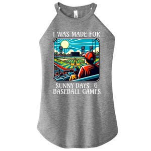 Retro I Was Made Sunny Days And Baseball Games Summer Funny Gift Women's Perfect Tri Rocker Tank