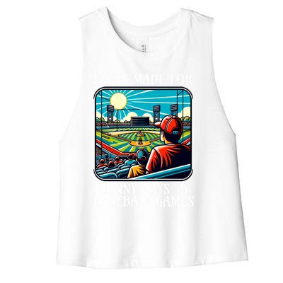 Retro I Was Made Sunny Days And Baseball Games Summer Funny Gift Women's Racerback Cropped Tank