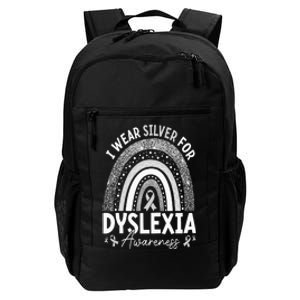 Rainbow I Wear Gray Ribbon For Dyslexia Awareness Daily Commute Backpack