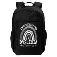 Rainbow I Wear Gray Ribbon For Dyslexia Awareness Daily Commute Backpack