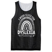 Rainbow I Wear Gray Ribbon For Dyslexia Awareness Mesh Reversible Basketball Jersey Tank