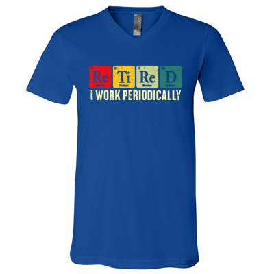 Retired I Work Periodically Science Chemistry V-Neck T-Shirt