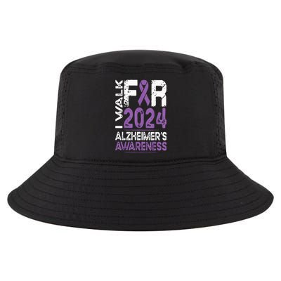 Ribbon I Walk For 2024 AlzheimerS Awareness Cool Comfort Performance Bucket Hat