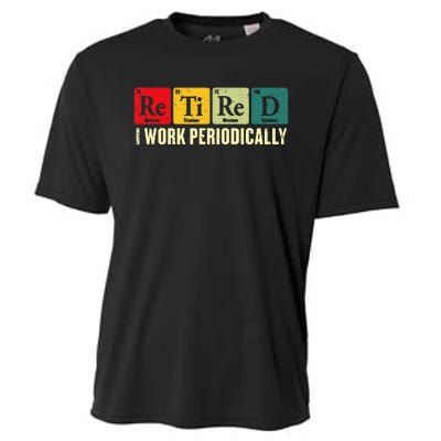 Retired I Work Periodically Science Chemistry Periodic Table Cooling Performance Crew T-Shirt