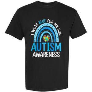 Rainbow I Wear Blue For My Son Autism Awareness Garment-Dyed Heavyweight T-Shirt