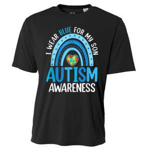 Rainbow I Wear Blue For My Son Autism Awareness Cooling Performance Crew T-Shirt