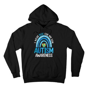 Rainbow I Wear Blue For My Son Autism Awareness Hoodie