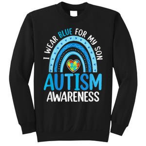 Rainbow I Wear Blue For My Son Autism Awareness Sweatshirt