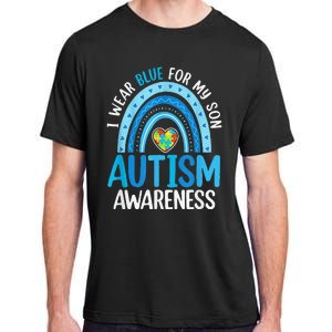 Rainbow I Wear Blue For My Son Autism Awareness Adult ChromaSoft Performance T-Shirt