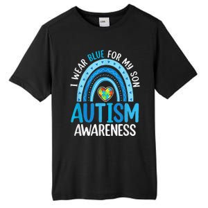 Rainbow I Wear Blue For My Son Autism Awareness Tall Fusion ChromaSoft Performance T-Shirt