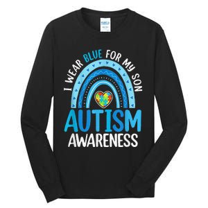 Rainbow I Wear Blue For My Son Autism Awareness Tall Long Sleeve T-Shirt