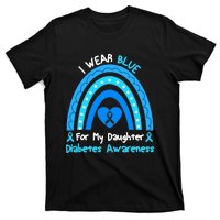 Rainbow I Wear Blue For My Daughter Diabetes T-Shirt