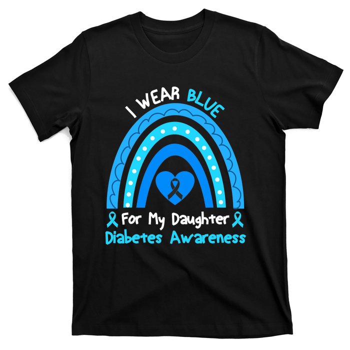 Rainbow I Wear Blue For My Daughter Diabetes T-Shirt