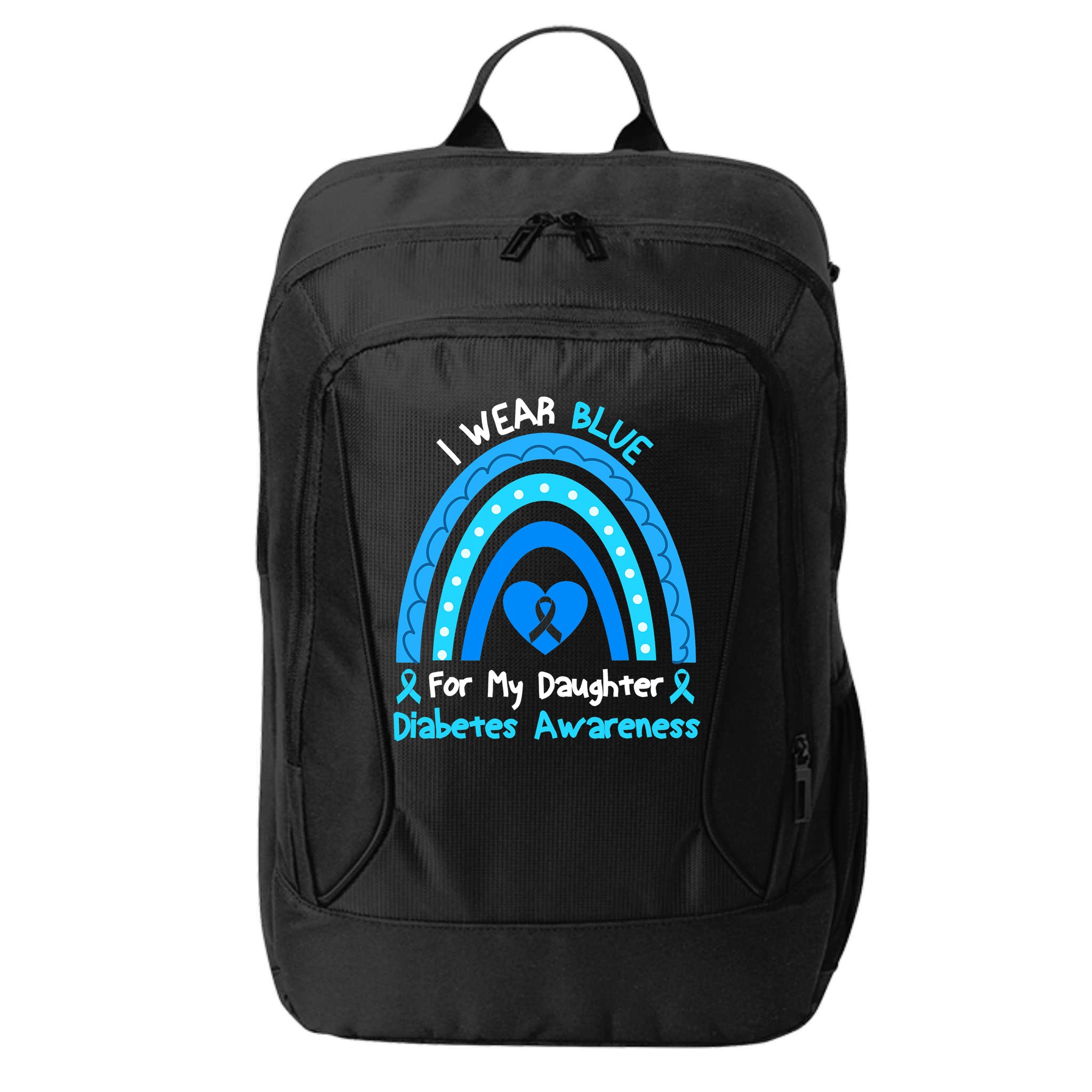 Rainbow I Wear Blue For My Daughter Diabetes City Backpack