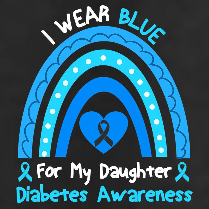 Rainbow I Wear Blue For My Daughter Diabetes Beanie