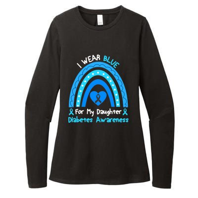 Rainbow I Wear Blue For My Daughter Diabetes Womens CVC Long Sleeve Shirt