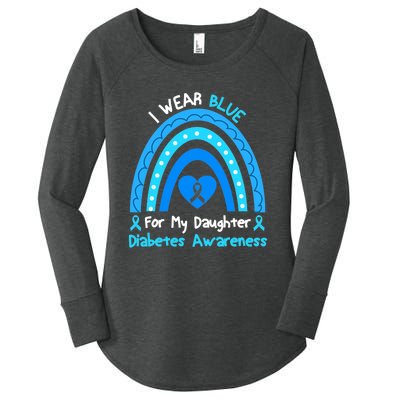 Rainbow I Wear Blue For My Daughter Diabetes Women's Perfect Tri Tunic Long Sleeve Shirt