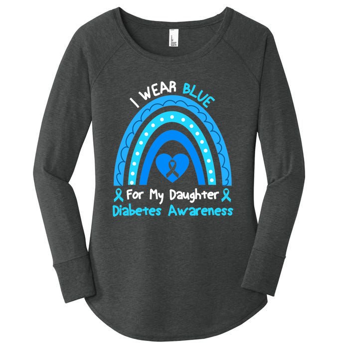 Rainbow I Wear Blue For My Daughter Diabetes Women's Perfect Tri Tunic Long Sleeve Shirt