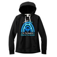 Rainbow I Wear Blue For My Daughter Diabetes Women's Fleece Hoodie