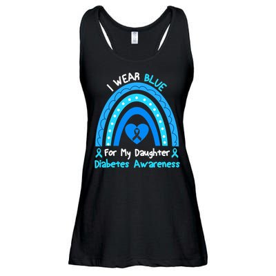 Rainbow I Wear Blue For My Daughter Diabetes Ladies Essential Flowy Tank