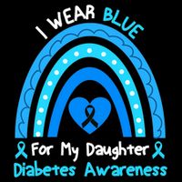 Rainbow I Wear Blue For My Daughter Diabetes Bag