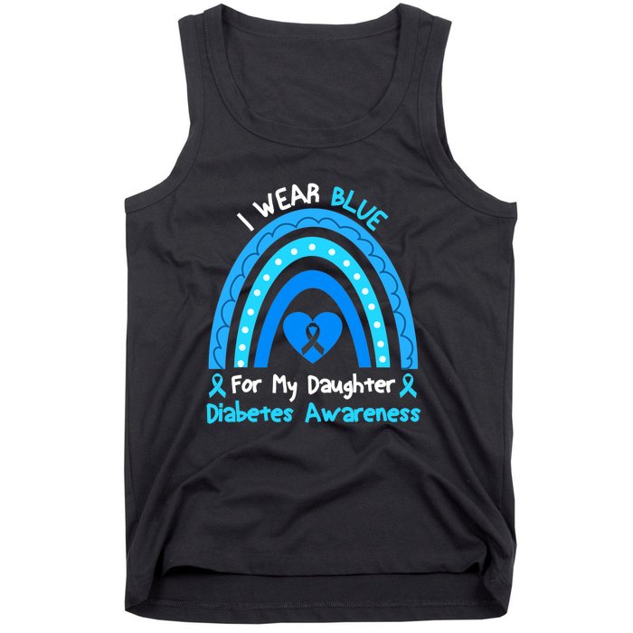 Rainbow I Wear Blue For My Daughter Diabetes Tank Top