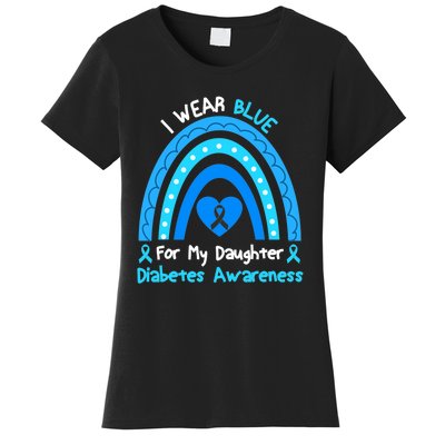 Rainbow I Wear Blue For My Daughter Diabetes Women's T-Shirt