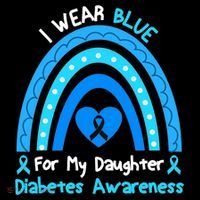 Rainbow I Wear Blue For My Daughter Diabetes Womens T-Shirt