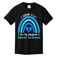 Rainbow I Wear Blue For My Daughter Diabetes Kids T-Shirt