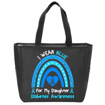 Rainbow I Wear Blue For My Daughter Diabetes Zip Tote Bag