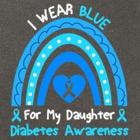 Rainbow I Wear Blue For My Daughter Diabetes Cotton Canvas Backpack