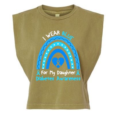 Rainbow I Wear Blue For My Daughter Diabetes Garment-Dyed Women's Muscle Tee