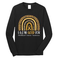 Rainbow I Wear Gold For Childhood Cancer Awareness Long Sleeve Shirt