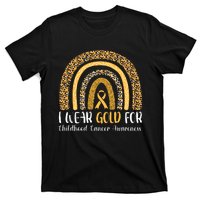 Rainbow I Wear Gold For Childhood Cancer Awareness T-Shirt