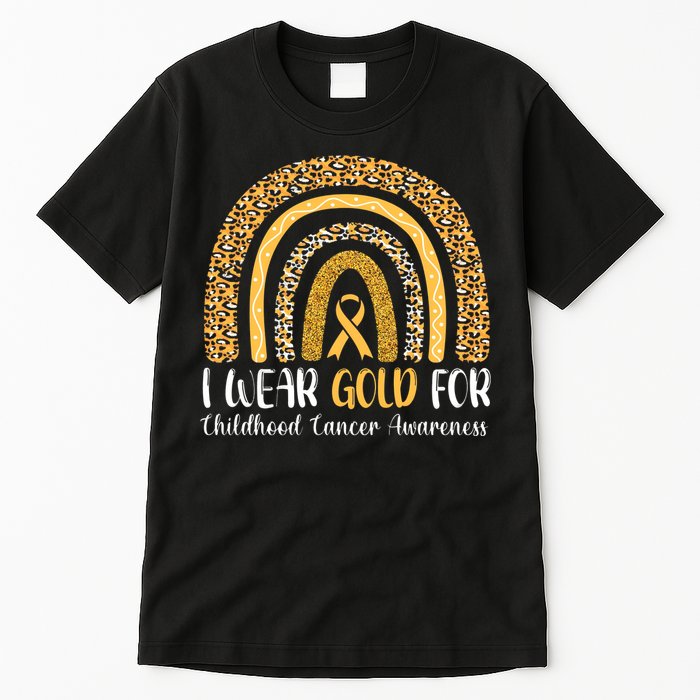 Rainbow I Wear Gold For Childhood Cancer Awareness Tall T-Shirt