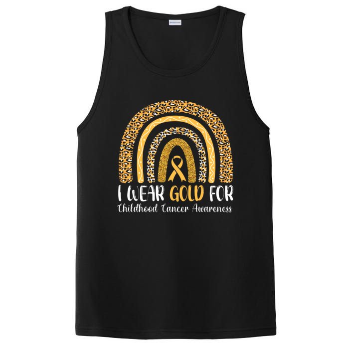 Rainbow I Wear Gold For Childhood Cancer Awareness PosiCharge Competitor Tank