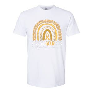 Rainbow I Wear Gold For Childhood Cancer Awareness Softstyle CVC T-Shirt