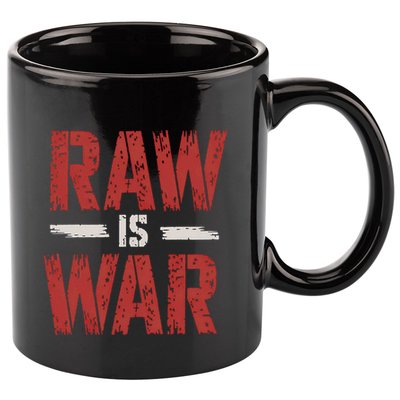 Raw Is War Funny Distressed Retro Vintage Design Gift 11oz C Handle Ceramic Mug