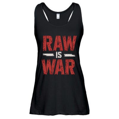 Raw Is War Funny Distressed Retro Vintage Design Gift Ladies Essential Flowy Tank